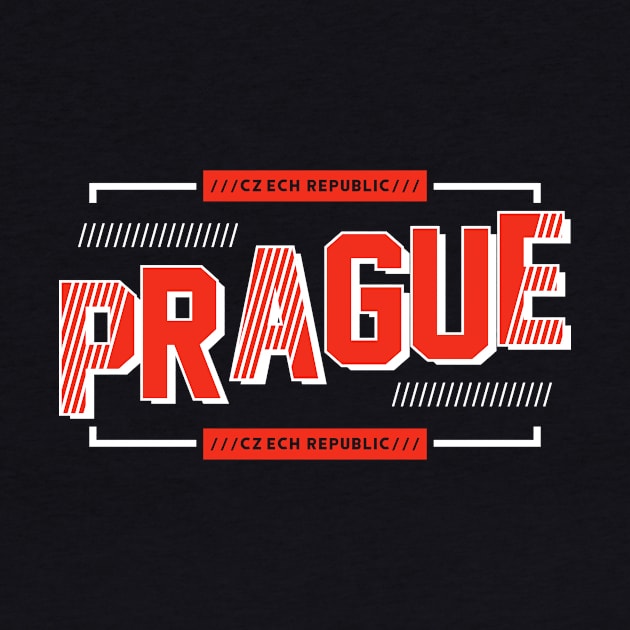 Retro Prague Czech Republic Word Art Vintage Praha by Now Boarding